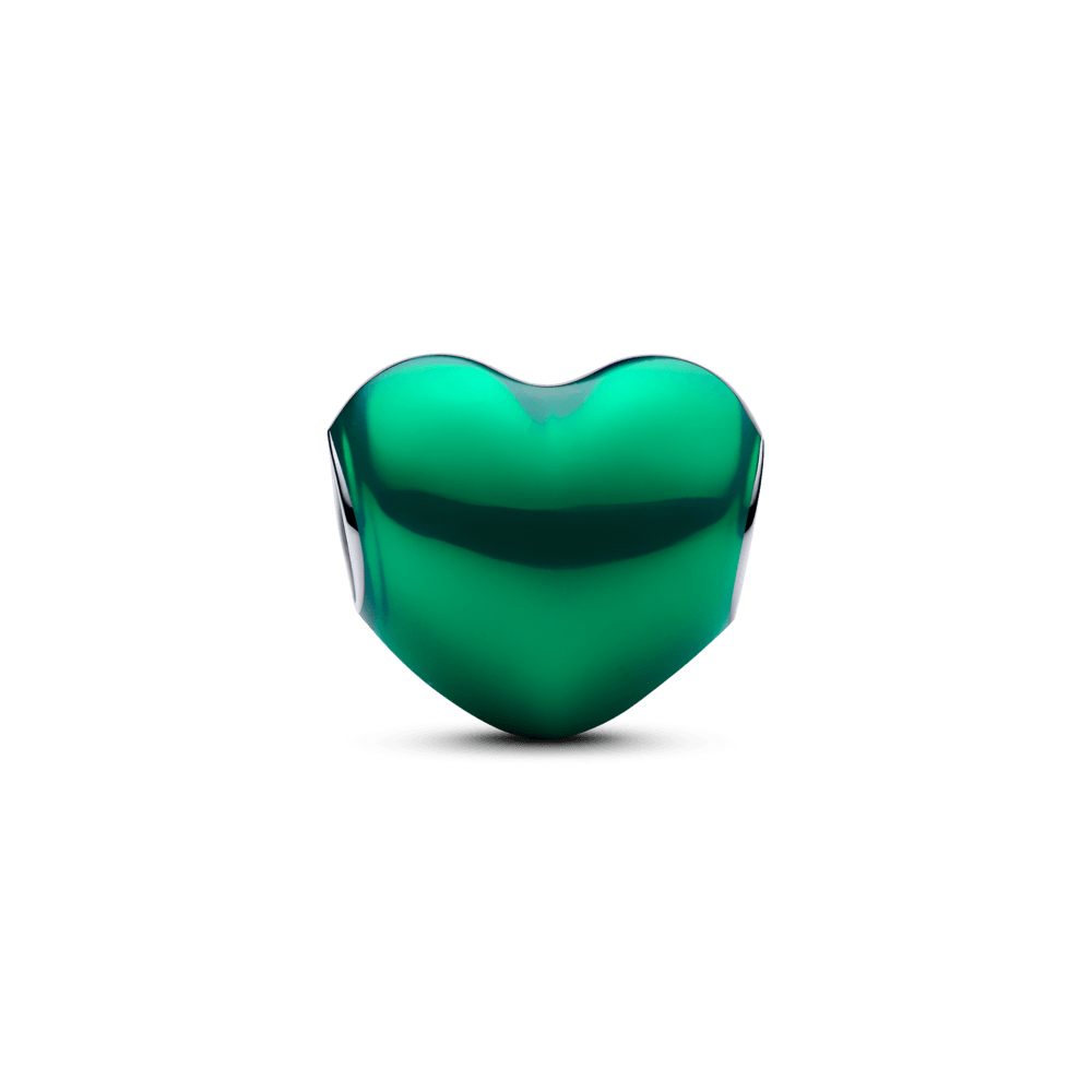 Charm Corazón Metálico Verde