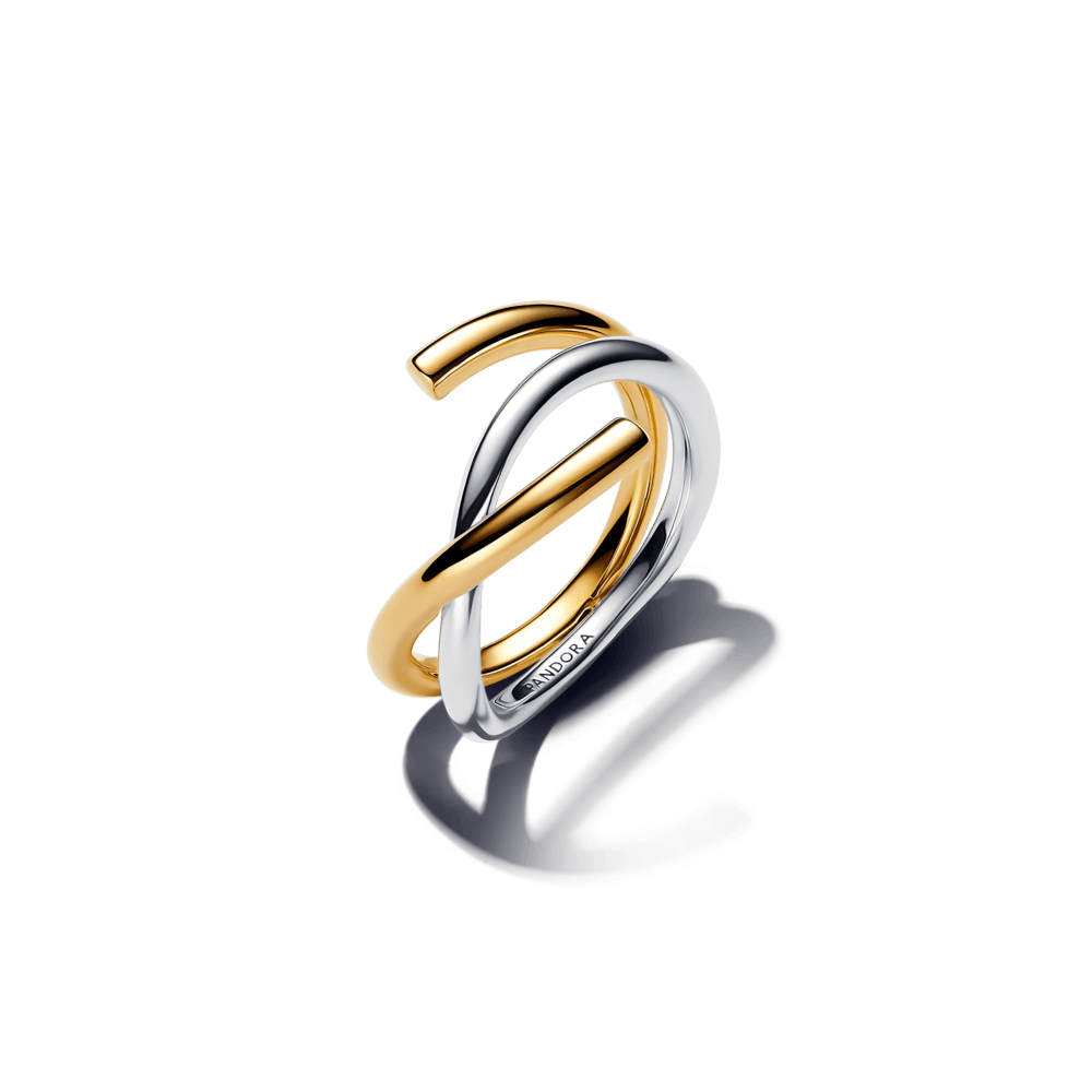 Anillo Forma Orgánica en Dos Tonos - Charms Factory