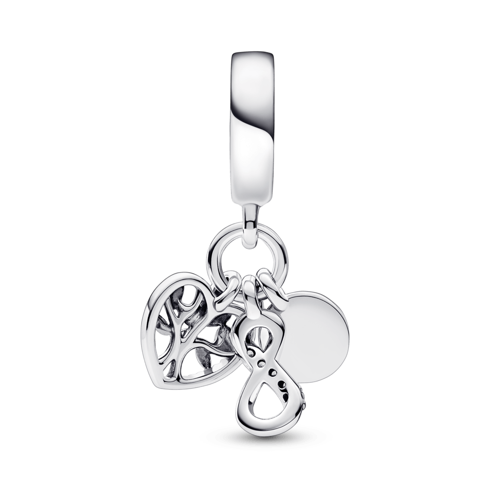 Charm Colgante de familia triple Infinito Pandora Plata Esterlina - Charms Factory
