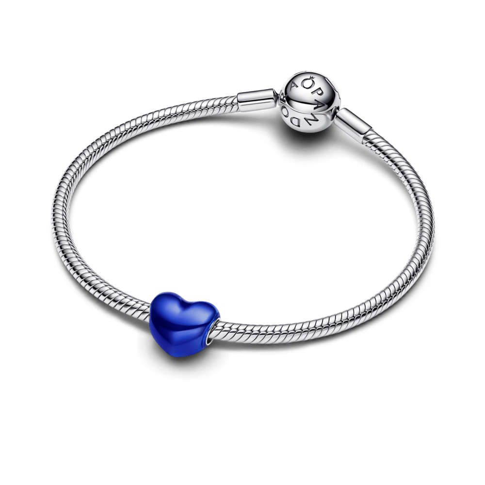 Charm Corazón Metálico Azul - Charms Factory
