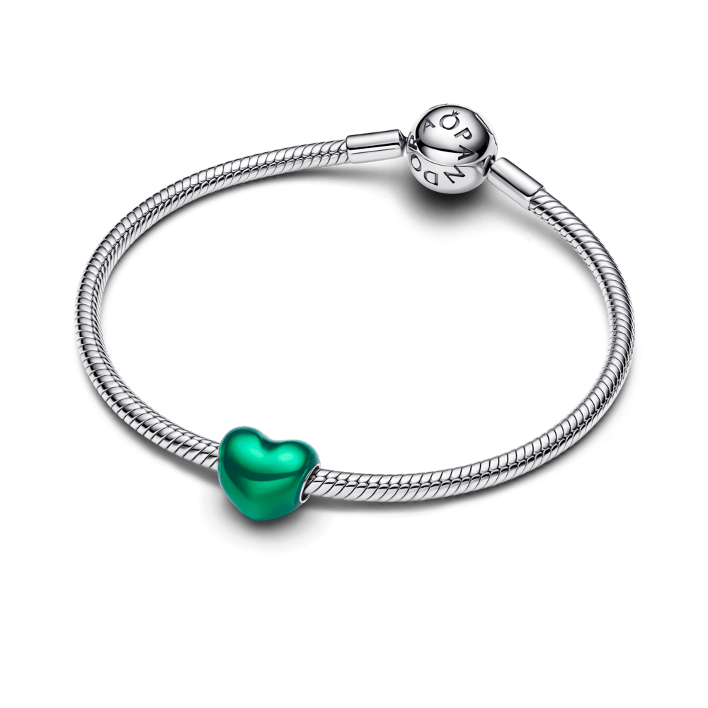 Charm Corazón Metálico Verde - Charms Factory