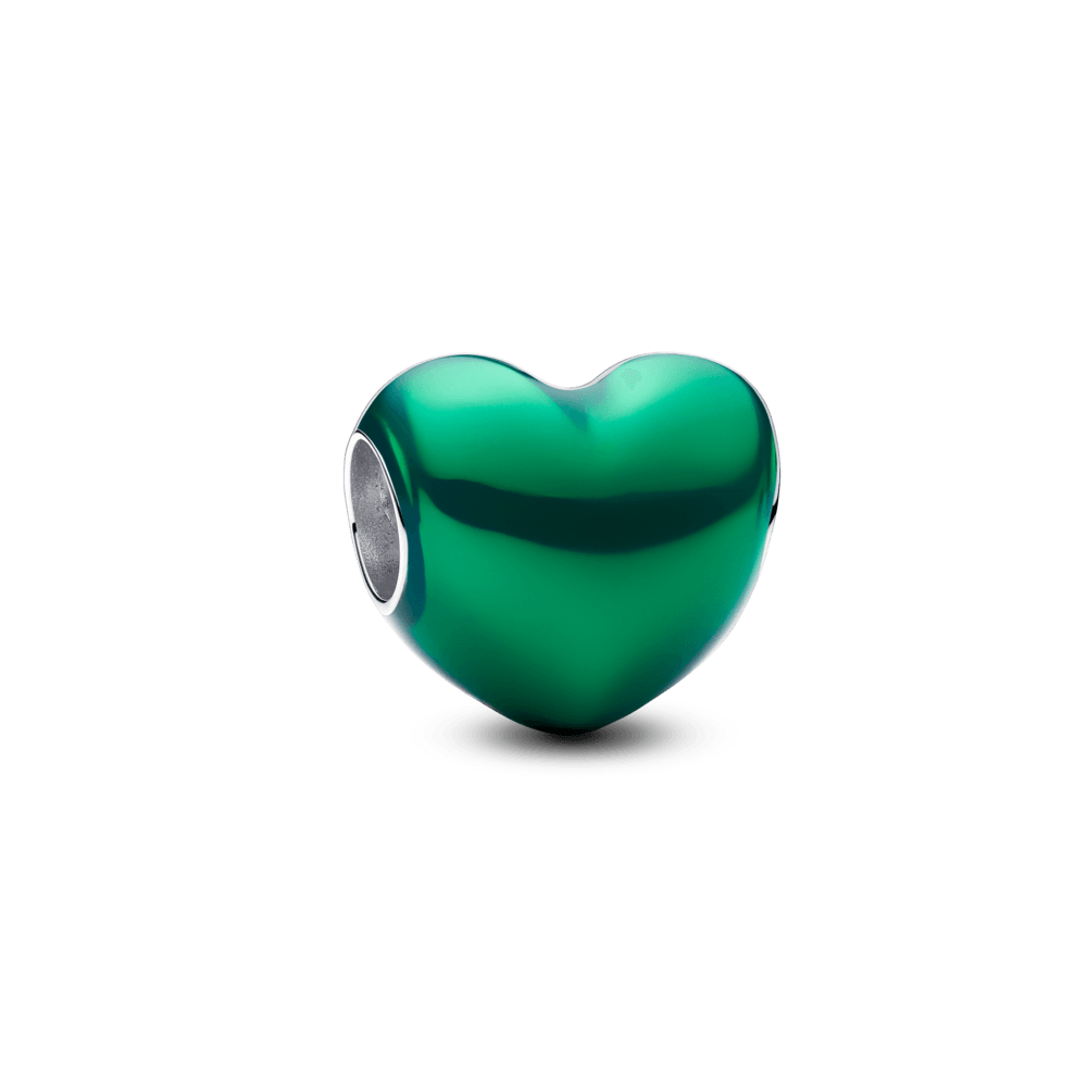 Charm Corazón Metálico Verde - Charms Factory
