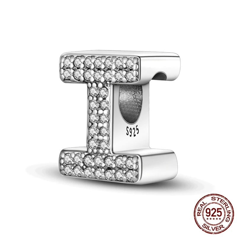 Charm de Letras 925 Plata Esterlina con Zirconia - Charms Factory