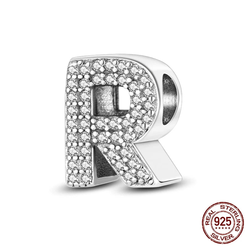 Charm de Letras 925 Plata Esterlina con Zirconia - Charms Factory