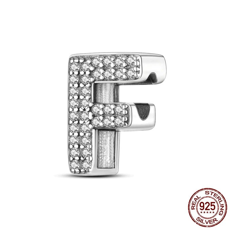 Charm de Letras 925 Plata Esterlina con Zirconia - Charms Factory