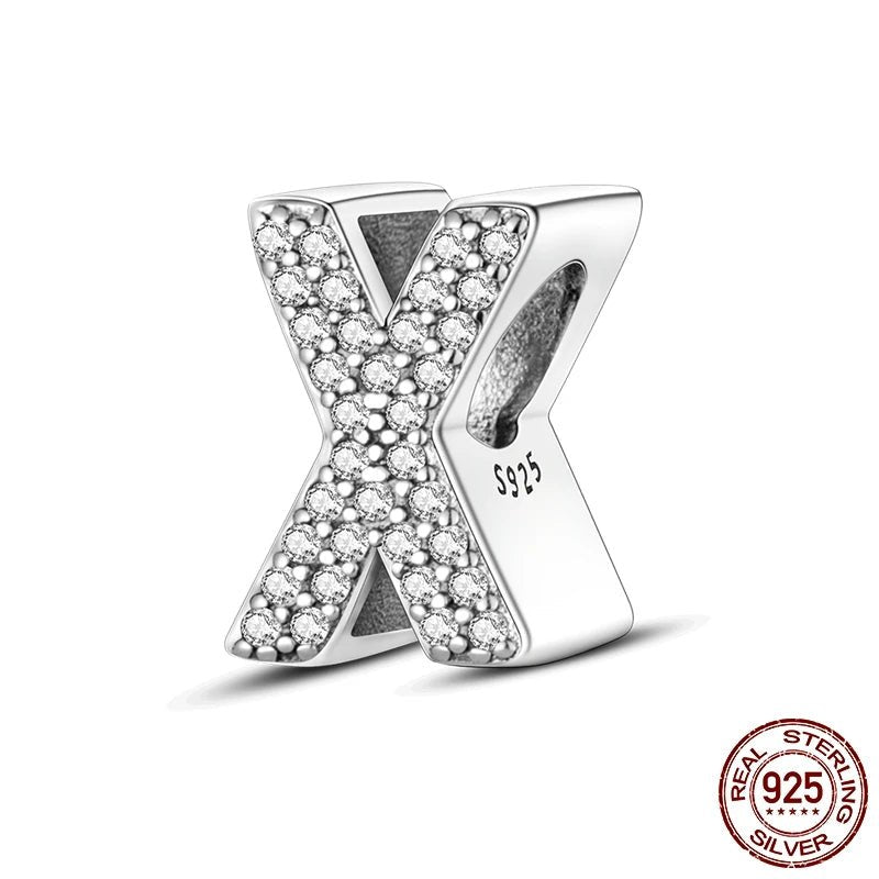 Charm de Letras 925 Plata Esterlina con Zirconia - Charms Factory