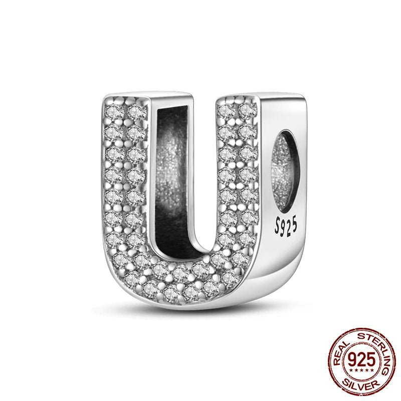 Charm de Letras 925 Plata Esterlina con Zirconia - Charms Factory