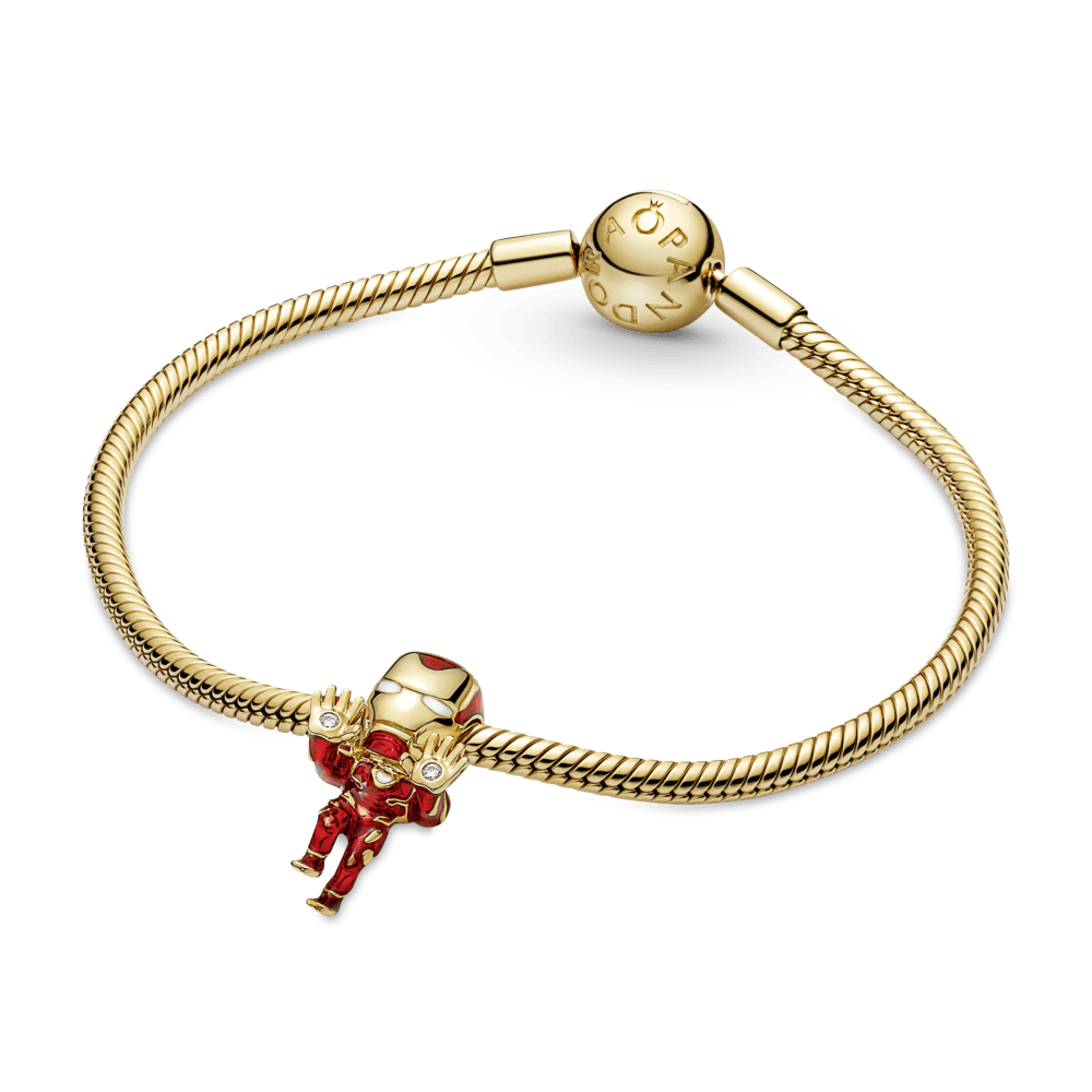 Charm Iron Man De The Avengers De Marvel Recubrimiento Oro 14K - Charms Factory