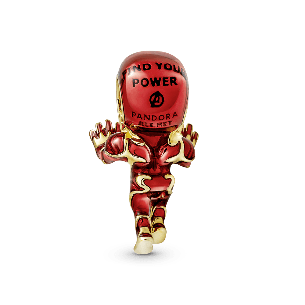 Charm Iron Man De The Avengers De Marvel Recubrimiento Oro 14K - Charms Factory