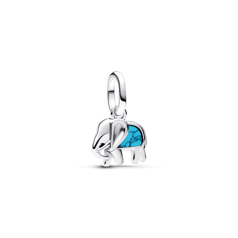 Mini Charm Colgante Elefante Azul Turquesa - Charms Factory