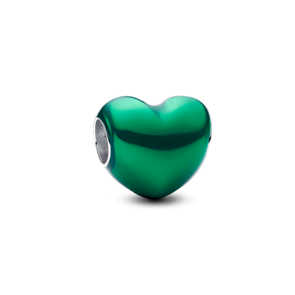 Charm Corazón Metálico Verde