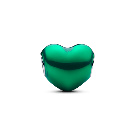 Charm Corazón Metálico Verde
