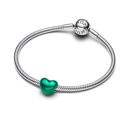 Charm Corazón Metálico Verde