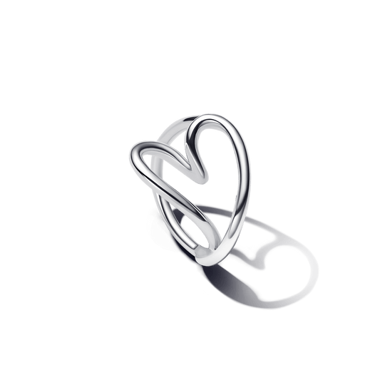 Anillo Corazón Forma Orgánica Plateado - Charms Factory
