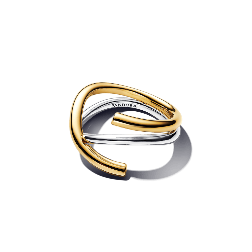 Anillo Forma Orgánica en Dos Tonos - Charms Factory
