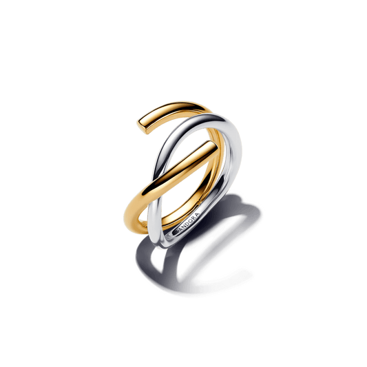 Anillo Forma Orgánica en Dos Tonos - Charms Factory