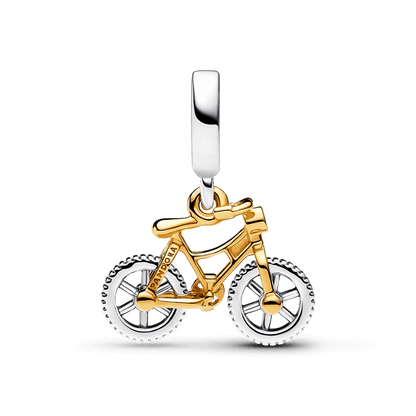 Charm Colgante Ruedas de Bicicleta Girando en Dos Tonos - Charms Factory
