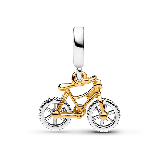 Charm Colgante Ruedas de Bicicleta Girando en Dos Tonos - Charms Factory