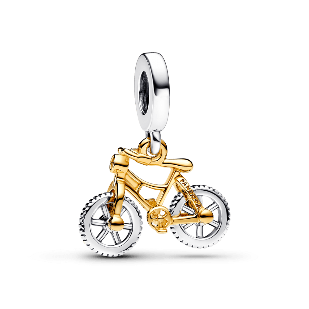 Charm Colgante Ruedas de Bicicleta Girando en Dos Tonos - Charms Factory