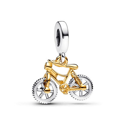 Charm Colgante Ruedas de Bicicleta Girando en Dos Tonos - Charms Factory