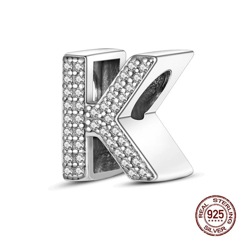 Charm de Letras 925 Plata Esterlina con Zirconia - Charms Factory