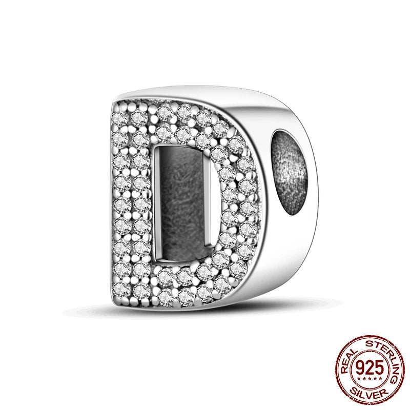 Charm de Letras 925 Plata Esterlina con Zirconia - Charms Factory