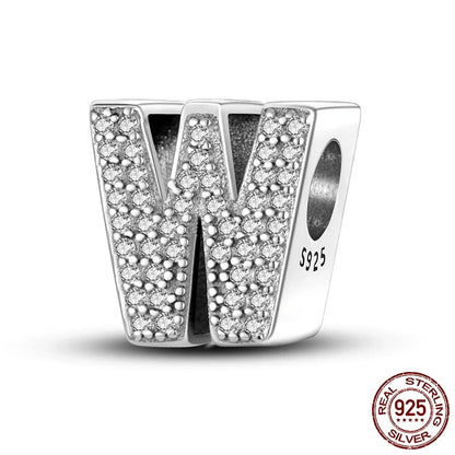 Charm de Letras 925 Plata Esterlina con Zirconia - Charms Factory