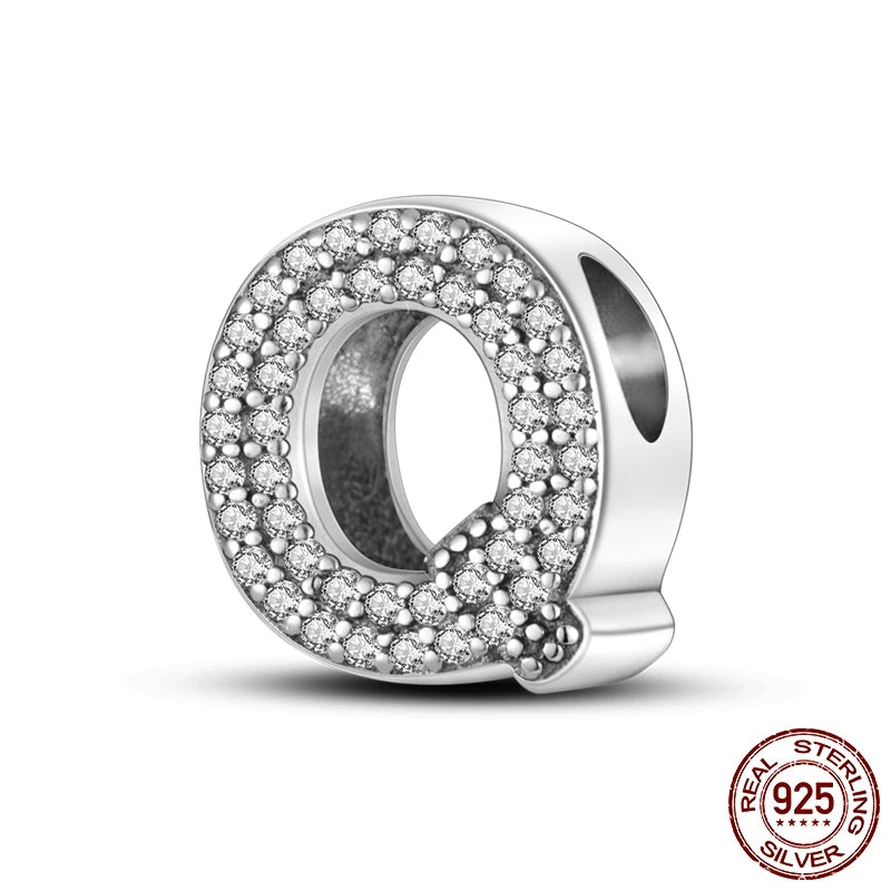 Charm de Letras 925 Plata Esterlina con Zirconia - Charms Factory