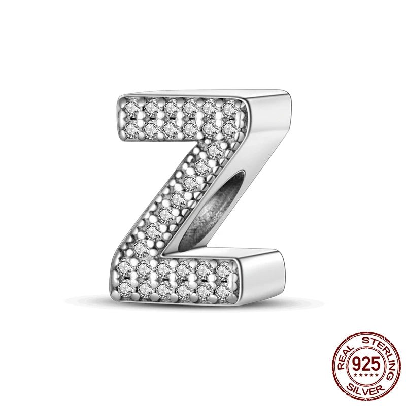Charm de Letras 925 Plata Esterlina con Zirconia - Charms Factory