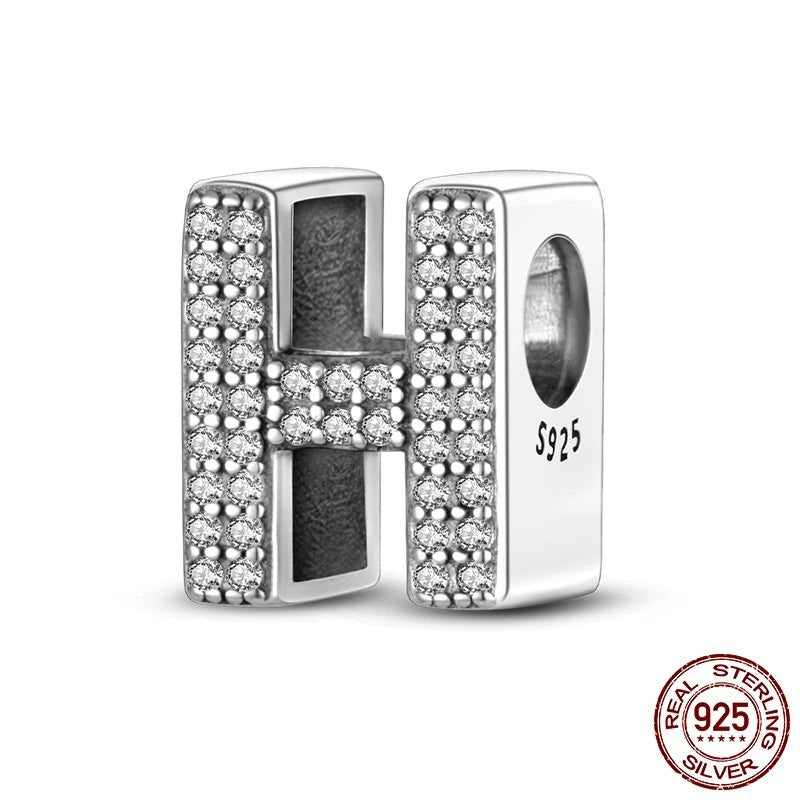 Charm de Letras 925 Plata Esterlina con Zirconia - Charms Factory