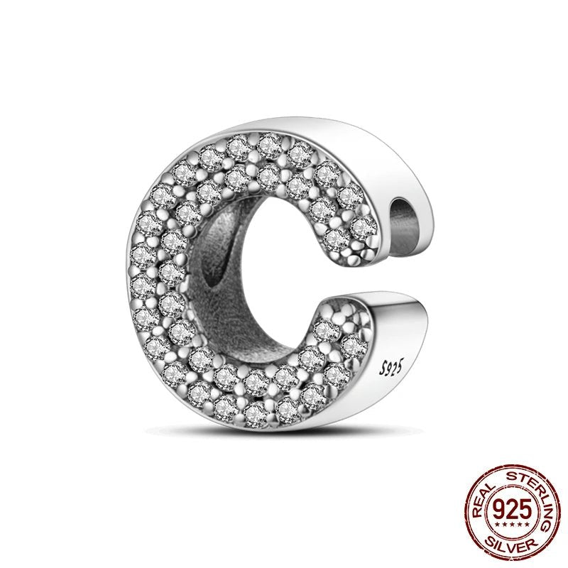 Charm de Letras 925 Plata Esterlina con Zirconia - Charms Factory