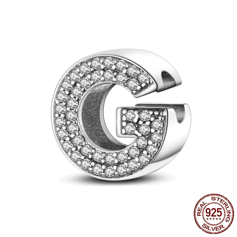 Charm de Letras 925 Plata Esterlina con Zirconia - Charms Factory