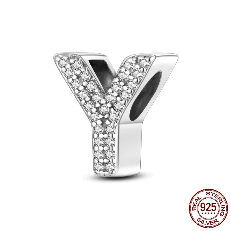 Charm de Letras 925 Plata Esterlina con Zirconia - Charms Factory