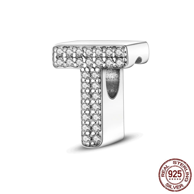 Charm de Letras 925 Plata Esterlina con Zirconia - Charms Factory