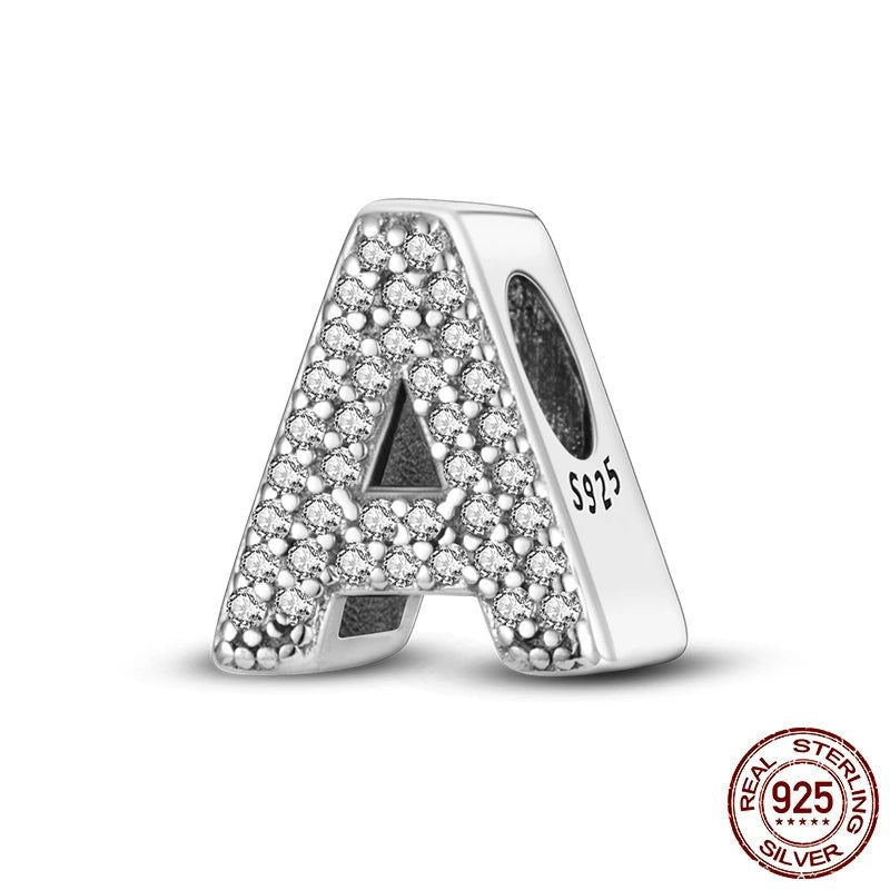 Charm de Letras 925 Plata Esterlina con Zirconia - Charms Factory