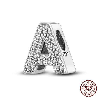 Charm de Letras 925 Plata Esterlina con Zirconia - Charms Factory
