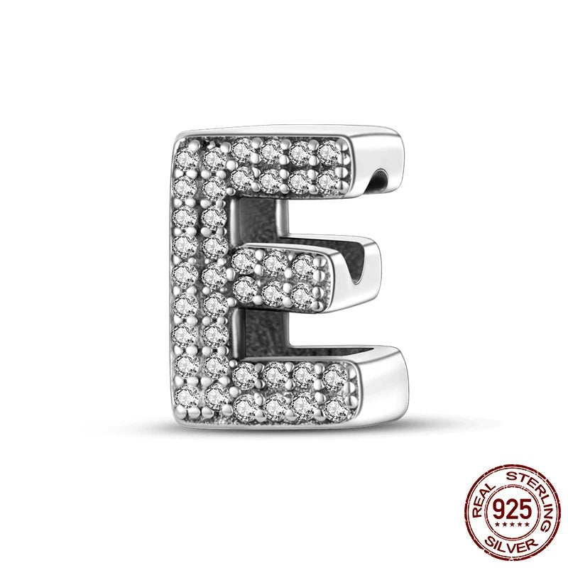 Charm de Letras 925 Plata Esterlina con Zirconia - Charms Factory