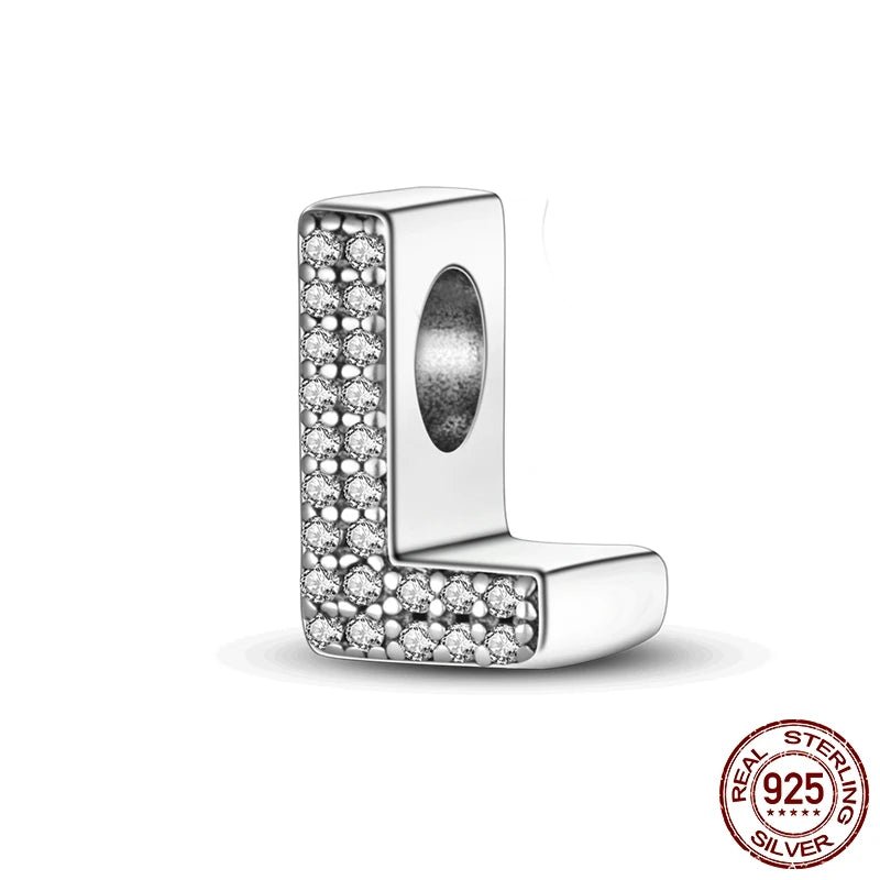 Charm de Letras 925 Plata Esterlina con Zirconia - Charms Factory