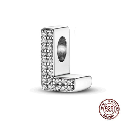 Charm de Letras 925 Plata Esterlina con Zirconia - Charms Factory