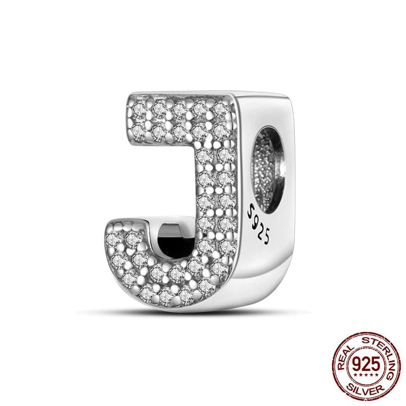 Charm de Letras 925 Plata Esterlina con Zirconia - Charms Factory