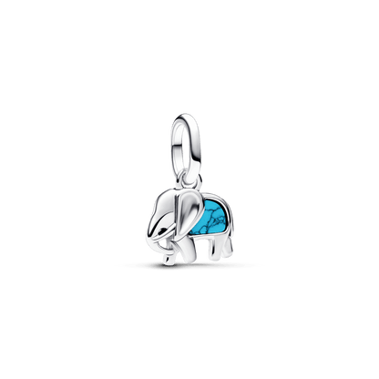 Mini Charm Colgante Elefante Azul Turquesa - Charms Factory