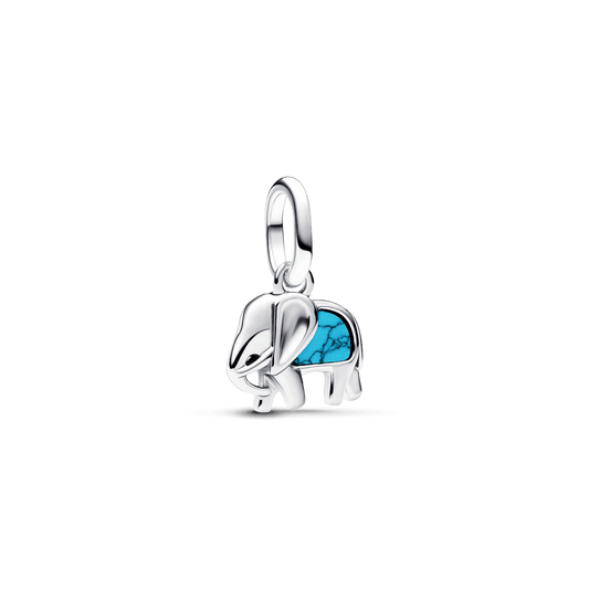 Mini Charm Colgante Elefante Azul Turquesa - Charms Factory